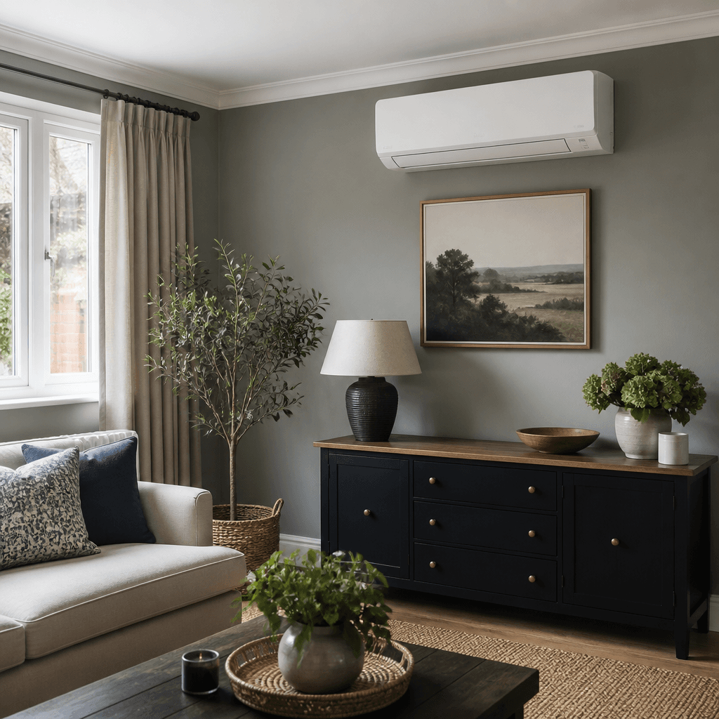Finished living room air conditioning install