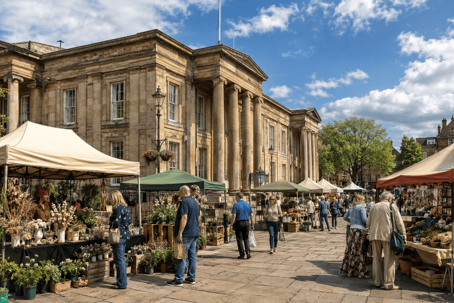 Macclesfield Town Hall and Market Place