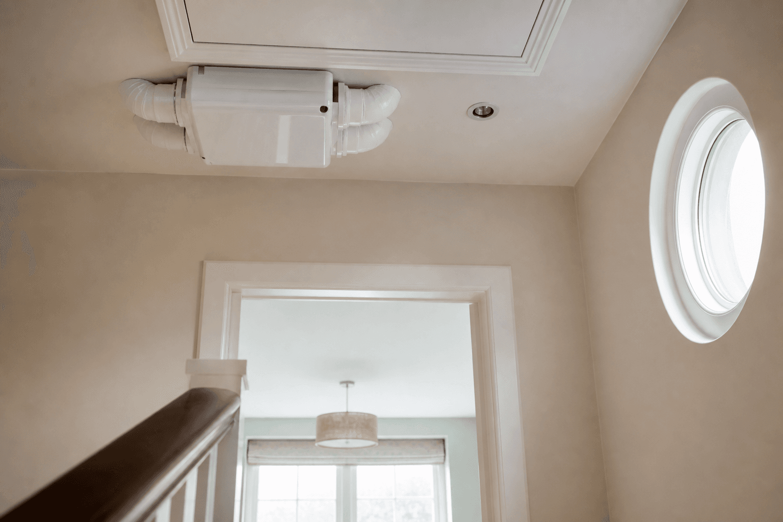Positive input ventilation unit installation context in a loft