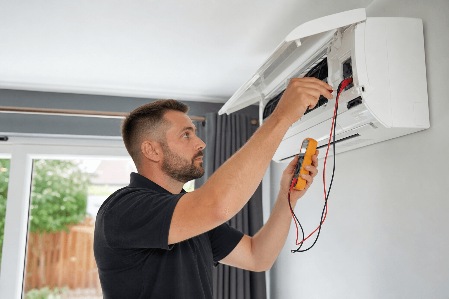 Repair visit on a heating and cooling air conditioning system